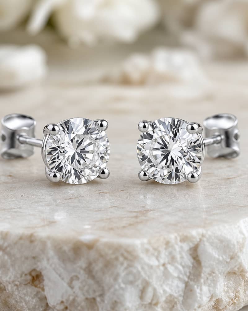 Diamond stud earrings